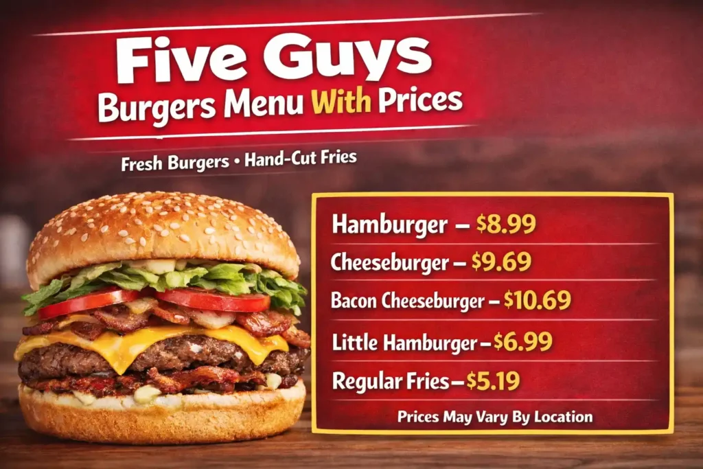 Five Guys Burgers Menu Updated 2026 28 Five Guys Burgers Menu With Prices