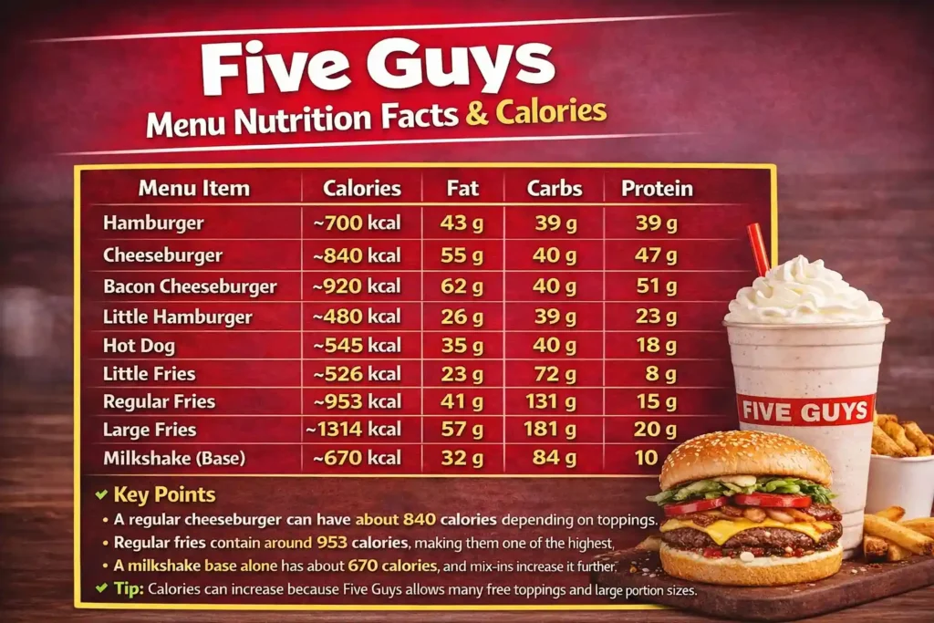 Five Guys Menu Nutrition Facts 3 Five Guys Menu Nutrition Facts